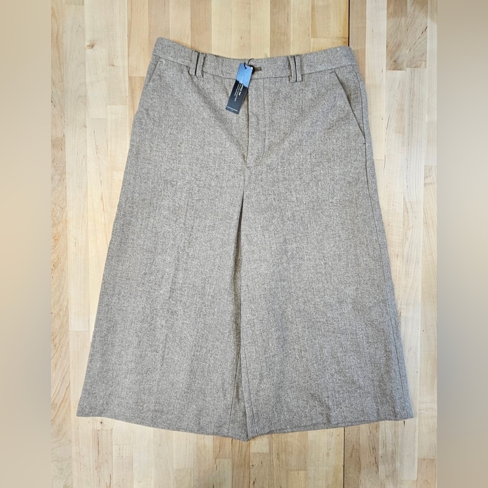 Banana Republic Herringbone Wool Blend Capri Dress Pants Brown Womens 14 NWT